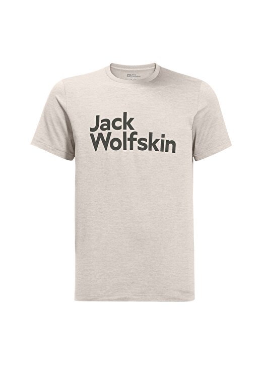 Jack Wolfskin Kırık Beyaz Erkek Bisiklet Yaka Normal Kalıp Baskılı T-Shirt 1809771TR_BRAND T M 3