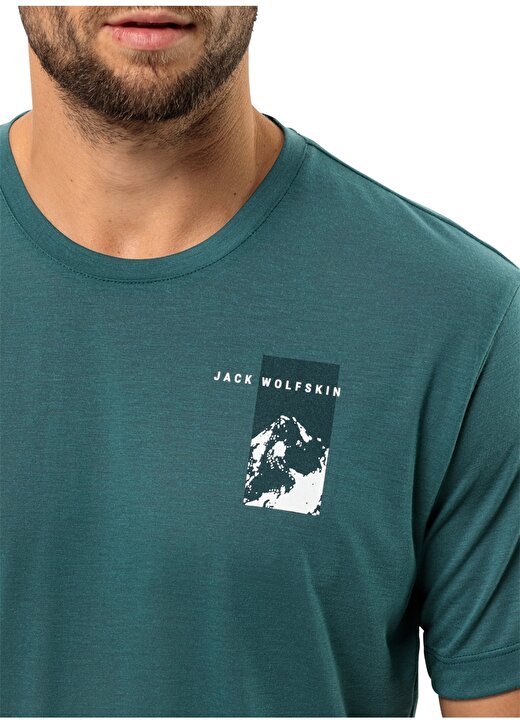 Jack Wolfskin Yeşil Erkek Bisiklet Yaka Normal Kalıp T-Shirt 1809941TR_VONNAN S/S GRAPHIC T M 2