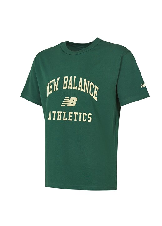 New Balance Yeşil Erkek Bisiklet Yaka Standart Fit T-Shirt MNT1402-GRN-NB 1