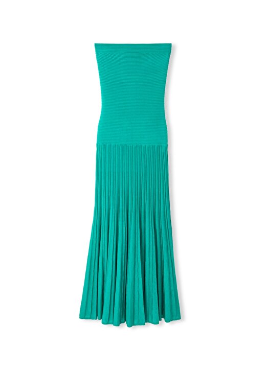 İpekyol Straplez Yaka Çizgili Yeşil Standart Kadın Elbise IS1240002209070 2