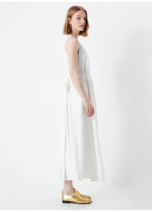 İpekyol Yuvarlak Yaka Düz Beyaz Standart Kadın Elbise IS1240002211002 1