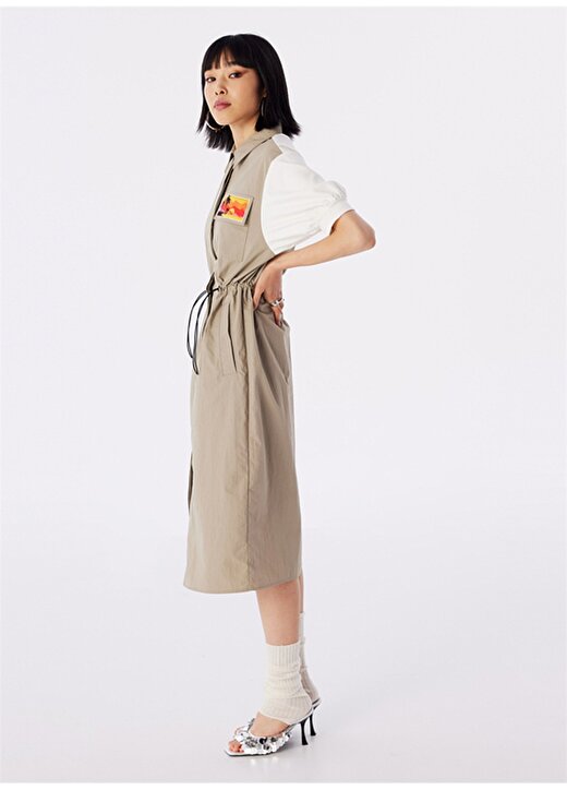 Twist Gömlek Yaka Düz Açık Taş Standart Kadın Elbise TS1240002249143 4
