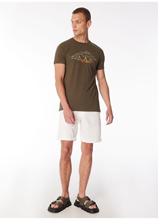 Merrell Haki Erkek O Yaka Normal Kalıp T-Shirt M4TAMPM_TAMP M 3