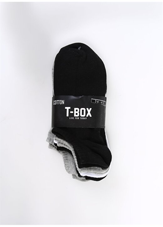 T-Box Siyah - Gri - Beyaz Erkek Patik Çorap 5Lİ PATİK ERK 2