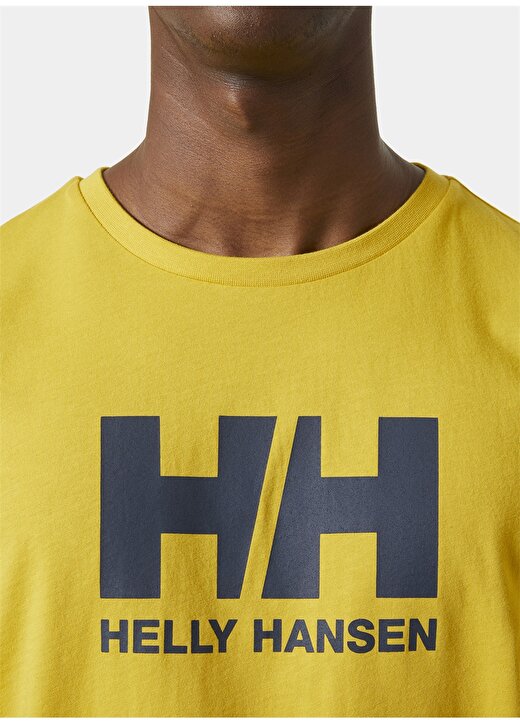 Helly Hansen Sarı Erkek Bisiklet Yaka Baskılı T-Shirt HHA.33979_HH LOGO 2