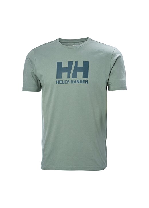 Helly Hansen Açık Yeşil Erkek Bisiklet Yaka Baskılı T-Shirt HHA.33979_HH LOGO 4