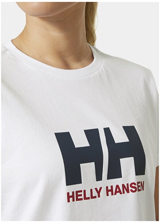 Helly Hansen Beyaz Kadın Bisiklet Yaka Normal Kalıp Baskılı T-Shirt HHA.34465_W HH LOGO 2.0 2
