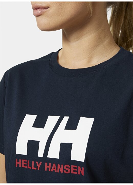 Helly Hansen Lacivert Kadın Bisiklet Yaka Normal Kalıp Baskılı T-Shirt HHA.34465_W HH LOGO 2.0 2