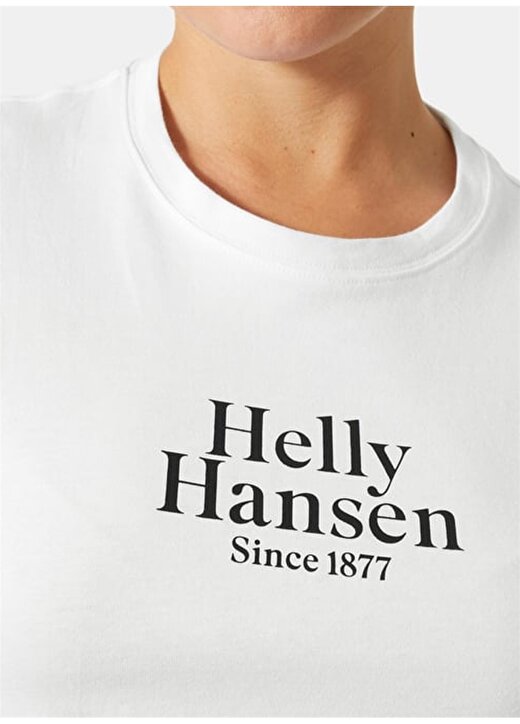 Helly Hansen Beyaz Kadın Bisiklet Yaka Baskılı T-Shirt HHA.54080_W CORE GRAPHIC 2