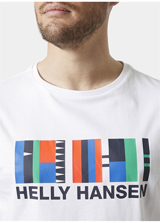 Helly Hansen Beyaz Erkek Bisiklet Yaka Normal Kalıp T-Shirt HHA.34222_SHORELINE 2.0 2