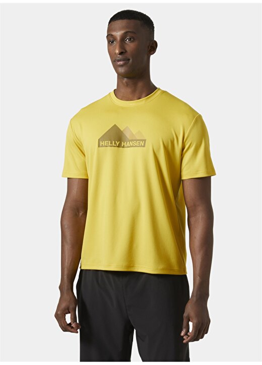 Helly Hansen Sarı Erkek Bisiklet Yaka Normal Kalıp Baskılı T-Shirt HHA.63088_HH TECH GRAPHIC 1