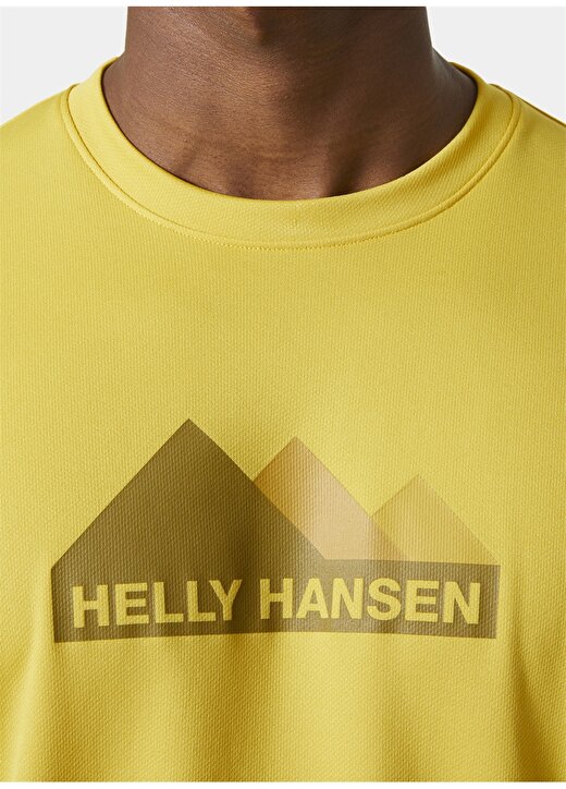 Helly Hansen Sarı Erkek Bisiklet Yaka Normal Kalıp Baskılı T-Shirt HHA.63088_HH TECH GRAPHIC 2