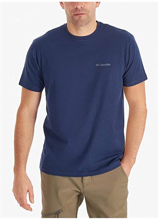 Columbia Mavi Erkek O Yaka Normal Kalıp Baskılı T-Shirt 9110151480_CS0282 CSC SM BRUSHED 1