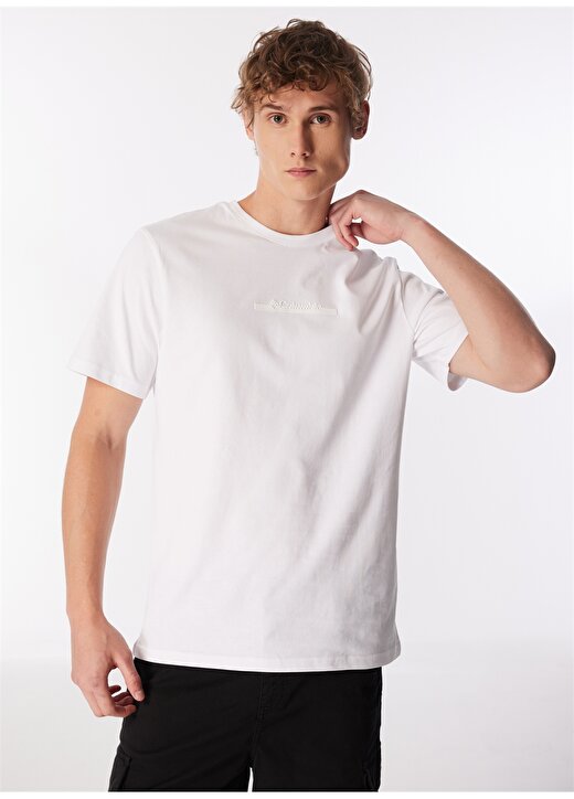 Columbia Beyaz Erkek O Yaka Normal Kalıp T-Shirt 9120180100_CS0121 CSC BAR SPLIT 1