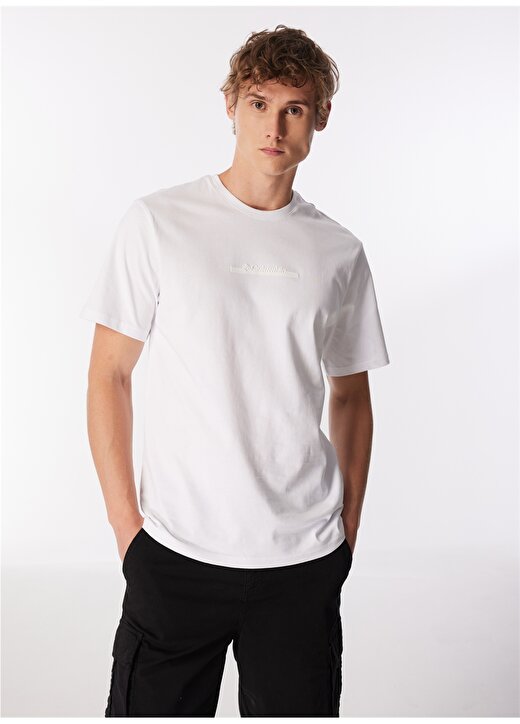 Columbia Beyaz Erkek O Yaka Normal Kalıp T-Shirt 9120180100_CS0121 CSC BAR SPLIT 3
