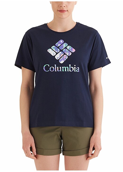 Columbia Mavi Kadın O Yaka Normal Kalıp Baskılı T-Shirt 9220311481_CS0367 CSC GEM WISTERIAN 1