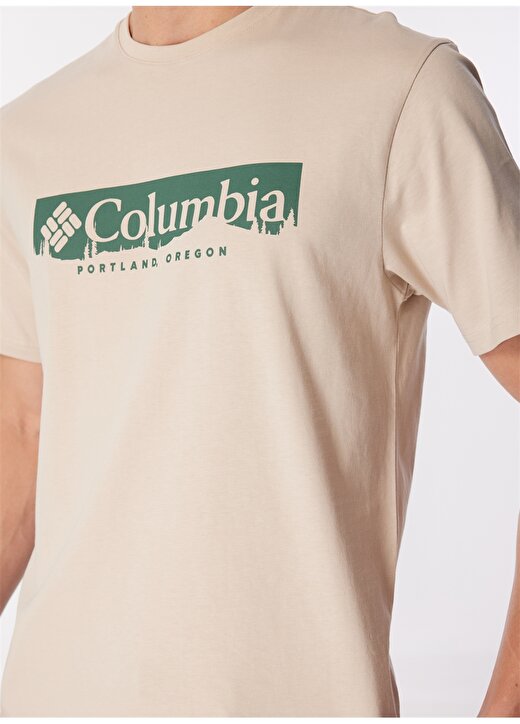 Columbia Ekru Erkek O Yaka Normal Kalıp Baskılı T-Shirt 9120801278_CS0371 CSC BOX TREELINE 4