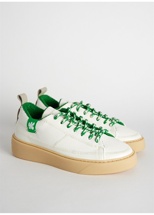 Bonamaso Beyaz - Yeşil Doğal Kauçuk + Vegan Deri Erkek Sneaker Antonio - Flores 2