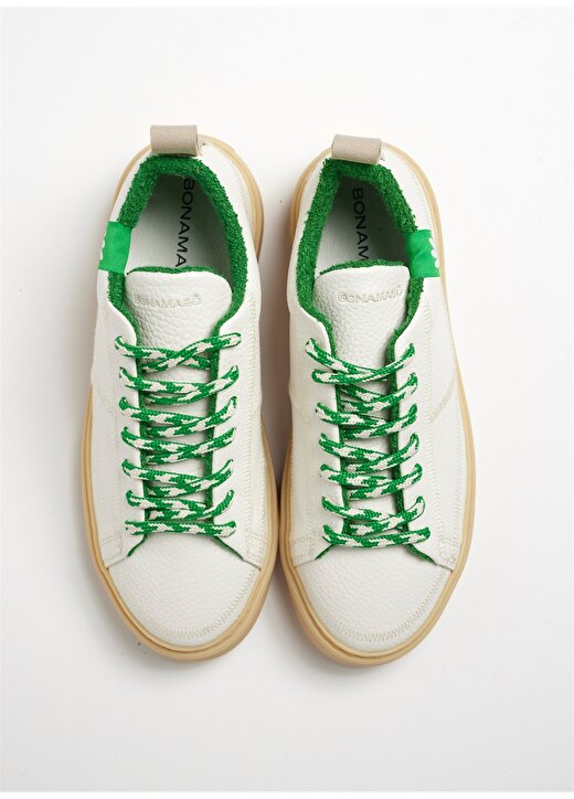 Bonamaso Beyaz - Yeşil Doğal Kauçuk + Vegan Deri Erkek Sneaker Antonio - Flores 3