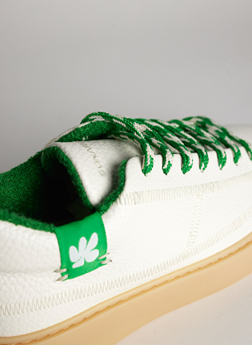 Bonamaso Beyaz - Yeşil Doğal Kauçuk + Vegan Deri Erkek Sneaker Antonio - Flores  4