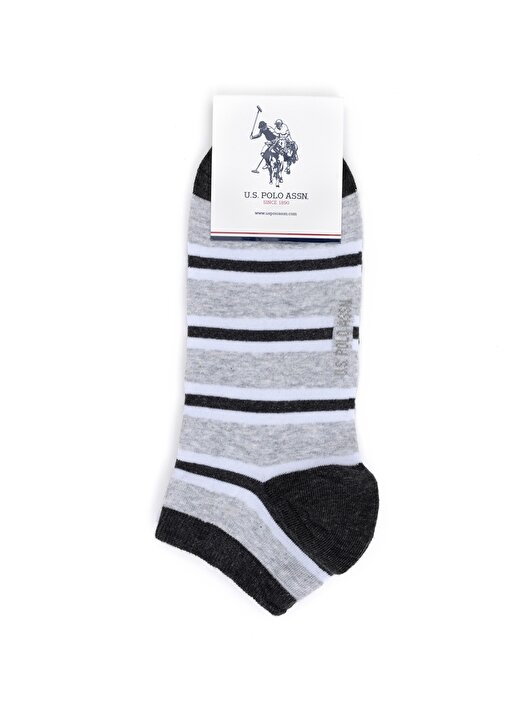 U.S. Polo Assn. Gri Melanj Erkek Çorap 2'LI PAKET 4