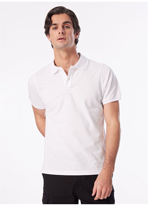 People By Fabrika Beyaz Erkek Basic Polo T-Shirt SPBF4SM-TST5017 2