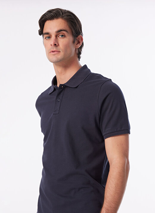 People By Fabrika Lacivert Erkek Basic Polo T-Shirt SPBF4SM-TST5017   2