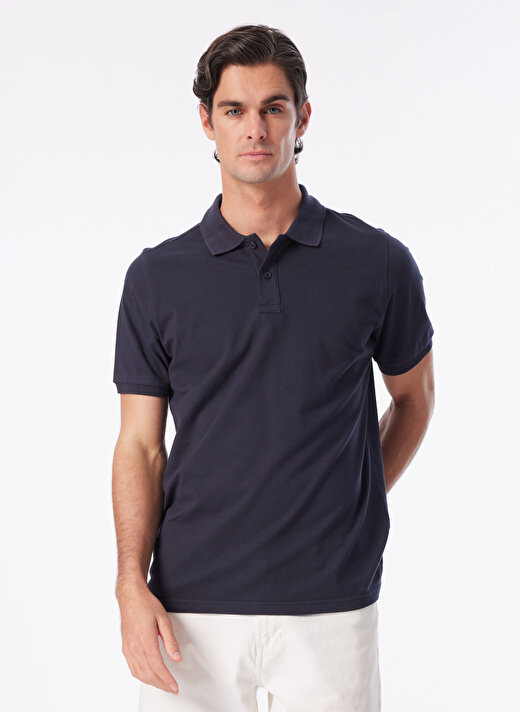 People By Fabrika Lacivert Erkek Basic Polo T-Shirt SPBF4SM-TST5017   3