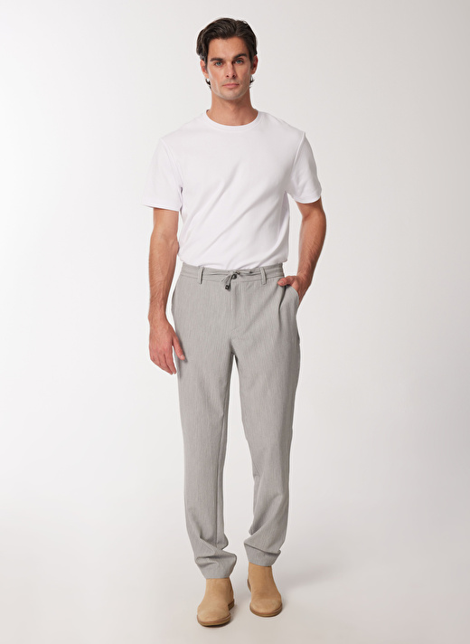 People By Fabrika Normal Bel Normal Paça Gri Erkek Chino Pantolon SPBF4SM-PNT5019 1