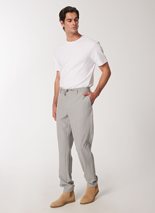 People By Fabrika Normal Bel Normal Paça Gri Erkek Chino Pantolon SPBF4SM-PNT5019 2