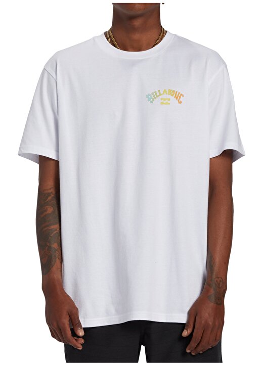 Billabong Beyaz Erkek Bisiklet Yaka Regular Fit Desenli T-Shirt ABYZT02256_ARCH FILL TEES 2