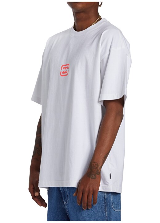 Billabong Beyaz Erkek Bisiklet Yaka Oversized Desenli T-Shirt ABYZT02310_BRACKET WAVE TEES 3