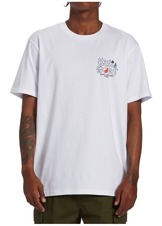 Billabong Beyaz Erkek Bisiklet Yaka Regular Fit Desenli T-Shirt ABYZT02273_WORDED TEES 2
