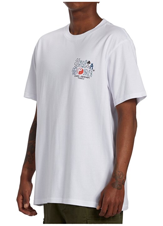 Billabong Beyaz Erkek Bisiklet Yaka Regular Fit Desenli T-Shirt ABYZT02273_WORDED TEES 3