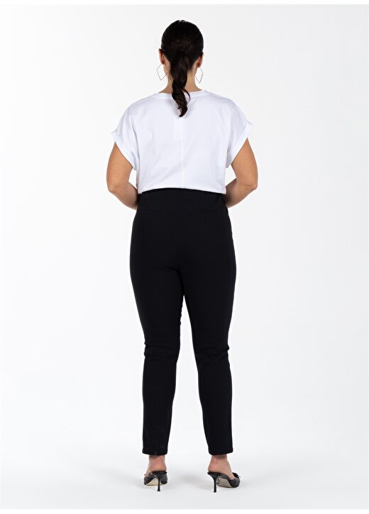 Luokk Yüksek Bel Rahat Siyah Kadın Pantolon EMERY 4