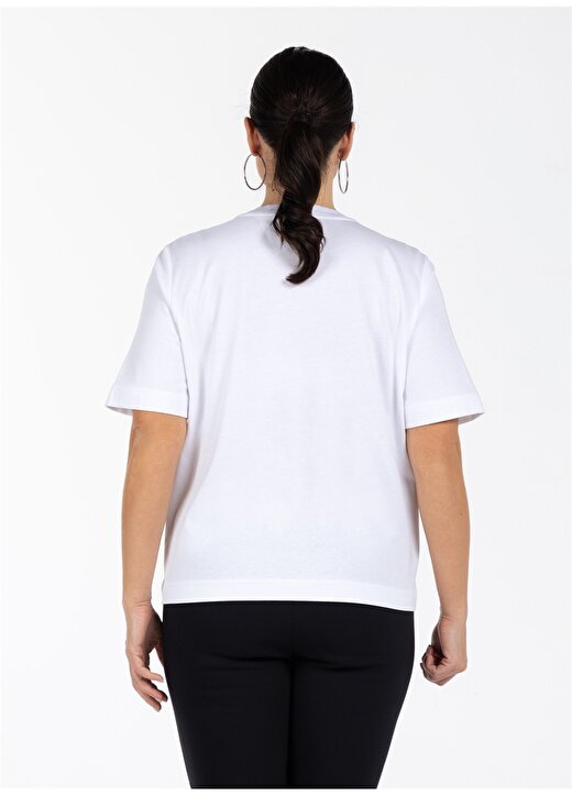 Luokk Yuvarlak Yaka Düz Beyaz Kadın T-Shirt TOMYRIS 4