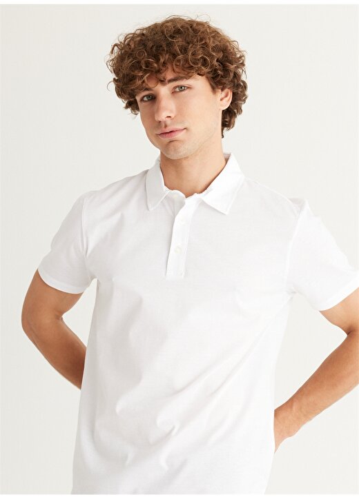 Altınyıldız Classics Beyaz Erkek Polo T-Shirt 4A4823200075 3