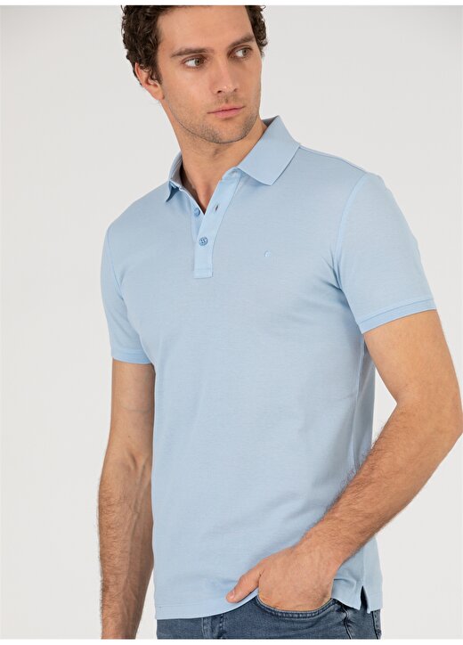 Cacharel Düz Buz Mavisi Erkek Polo T-Shirt CT 2