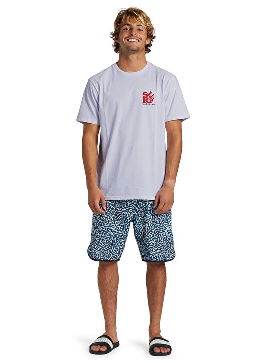 Quiksilver Beyaz Erkek O Yaka Standart Fit T-Shirt AQYZT09542_SURF MOE 1