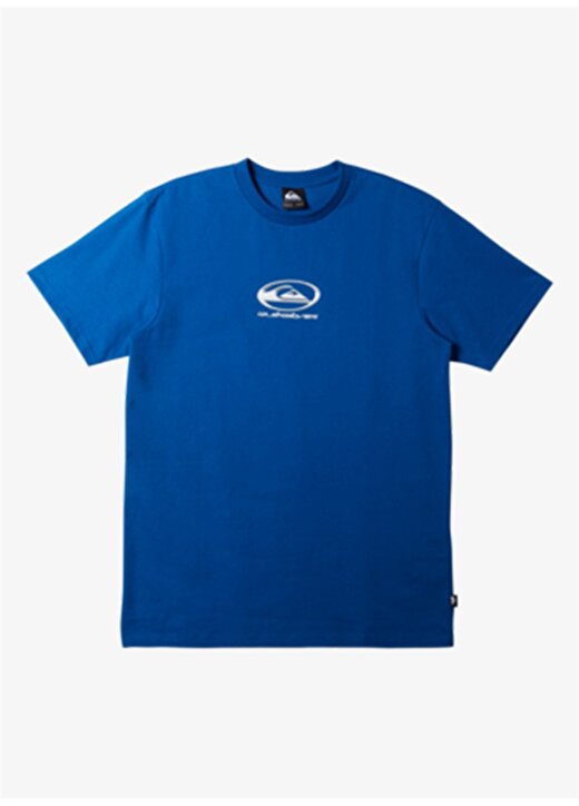 Quiksilver Mavi Erkek O Yaka Standart Fit Baskılı T-Shirt AQYZT09545_CHROME LOGO SS STN 3