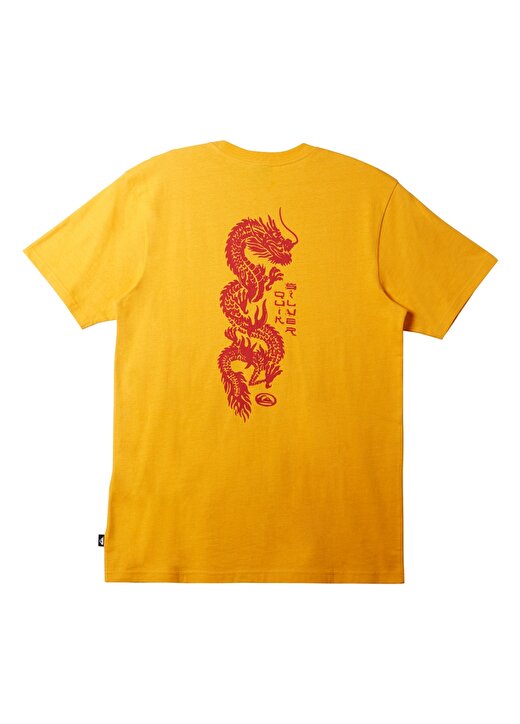 Quiksilver Sarı Erkek O Yaka Normal Kalıp Baskılı T-Shirt AQYZT09544_DRAGON FIST MOE 4