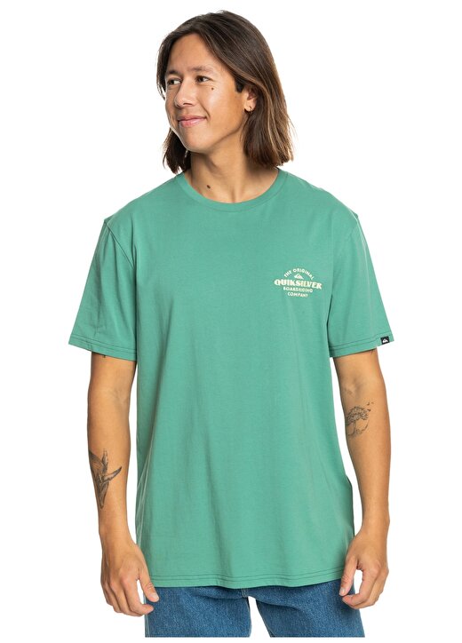 Quiksilver Yeşil Erkek O Yaka Standart Fit Baskılı T-Shirt EQYZT07659_TRADESMITH SS 1