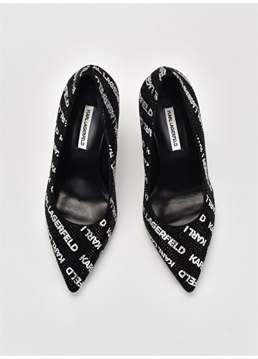 KARL LAGERFELD Siyah - Beyaz Kadın Deri Topuklu Ayakkabı KL31314 50S 3