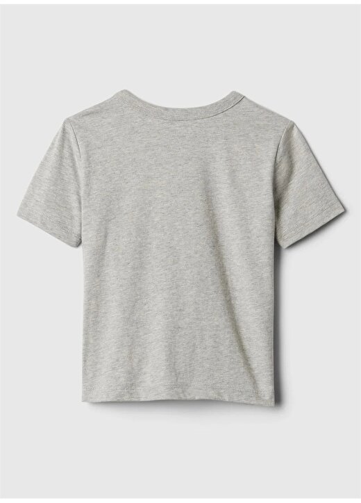 Gap Baskılı Gri Melanj Erkek T-Shirt 886978-A 2
