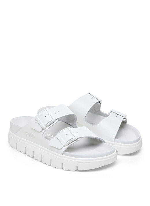 Birkenstock ARIZONA CHUNKY NL EXQ Beyaz Kadın Deri Terlik  4