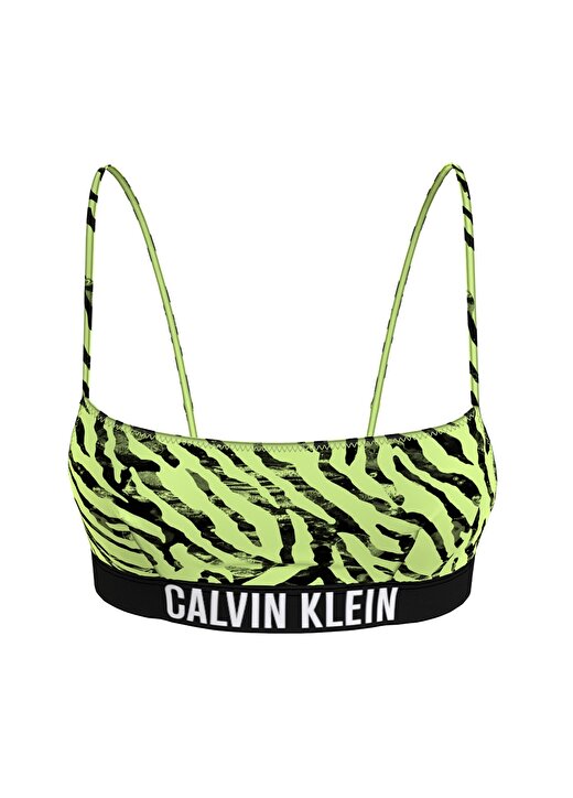 Calvin Klein Yeşil - Siyah Kadın Bikini Üst BRALETTE-RP-PRINT KW0KW023330IC 1