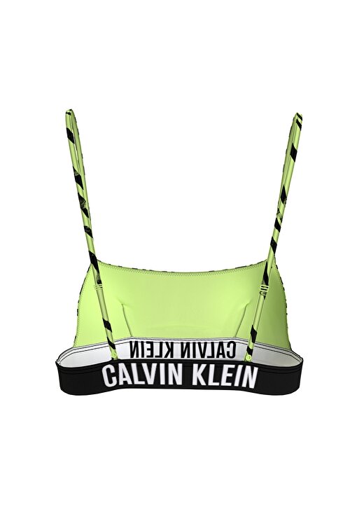 Calvin Klein Yeşil - Siyah Kadın Bikini Üst BRALETTE-RP-PRINT KW0KW023330IC 4