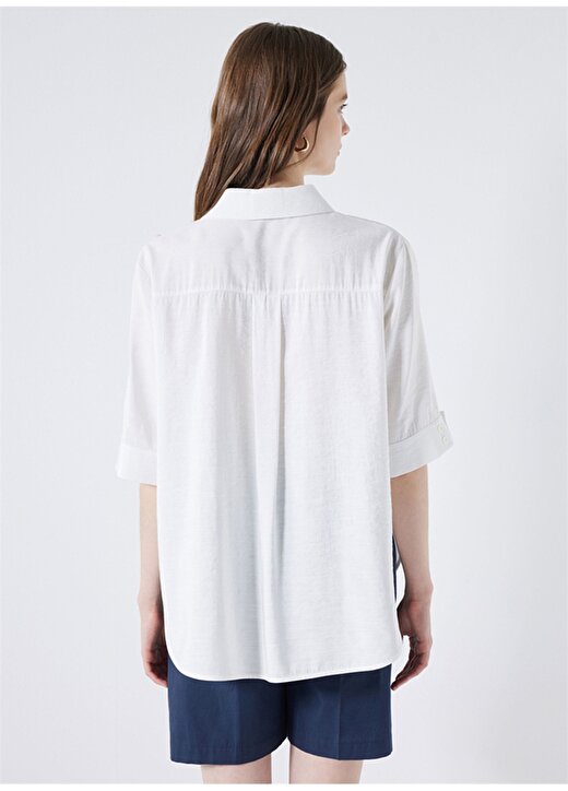 İpekyol Gömlek Yaka Düz Beyaz Kadın Bluz IS1240006182002 4