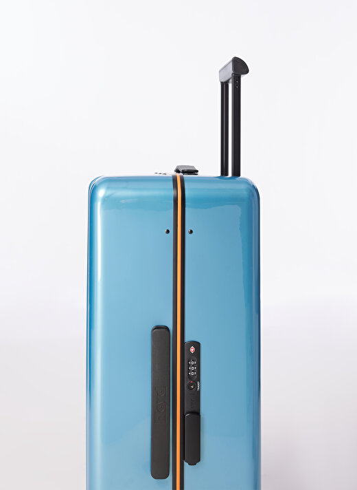 Floyd Mavi Unisex Fermuarlı 45 cm x 70 cm x 25 cm Çekçekli Sert Valiz 4