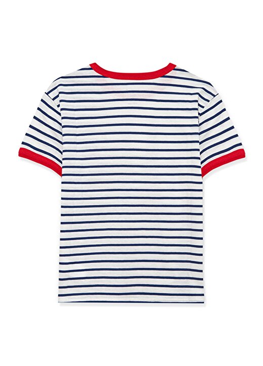Mavi Çizgili Mavi - Beyaz Kız Çocuk T-Shirt BERLIN BASKILI TİŞÖRT 4